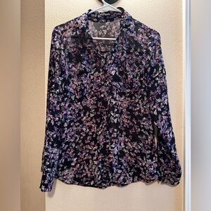 Women’s Floral Black Blouse